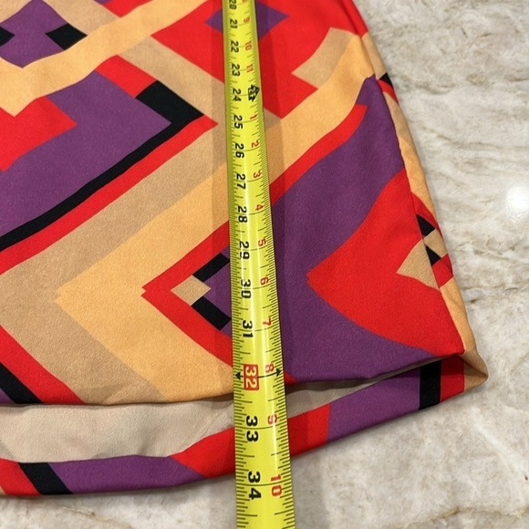 Naven | 70's Mini Dress | Geometric Purple, Red,‎ Gold | Women's Size 6 - Picture 9 of 11